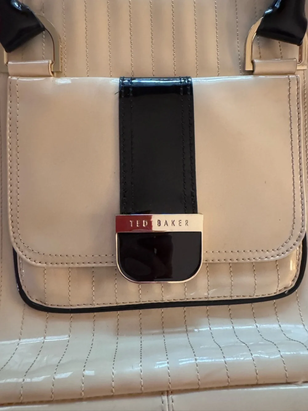 Ted Baker Cream Tote Bag with Black Accents - Picture 2 of 8